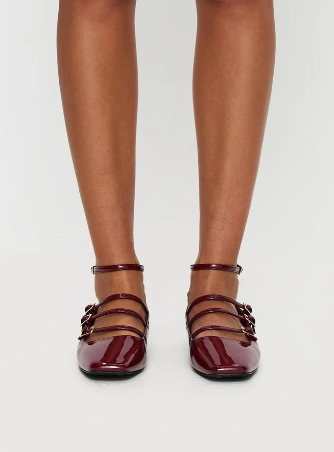 Zumma Flats Patent Cherry | Princess Polly US