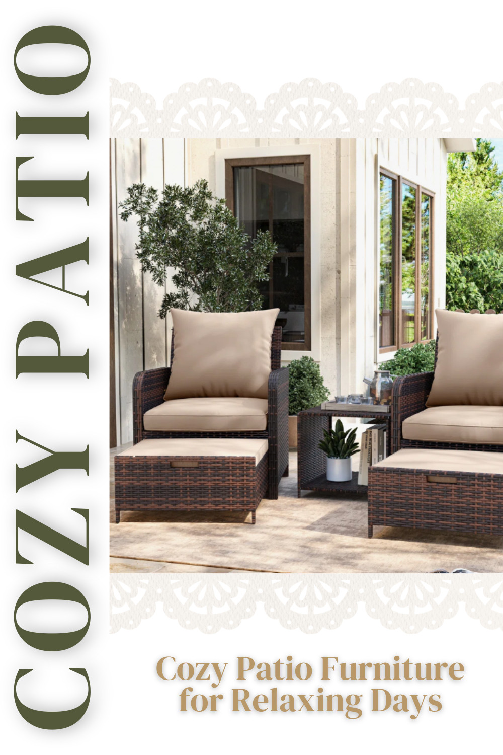 This wicker patio conversation set is perfect for creating a cozy outdoor space without needing a lot of room. Comfortable seating, a matching ottoman, and an easy layout make it great for slow mornings, evening chats, or relaxing outside.  

 #LTKdayinmylife #LTKSeasonal #LTKSaleAlert