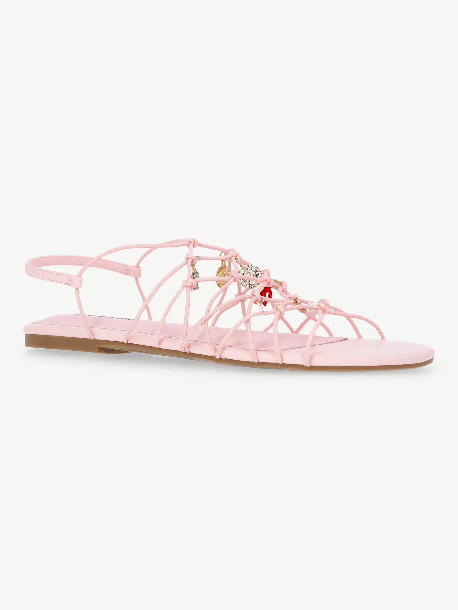 No Boundaries Caged Flat Sandals, Women's | Walmart (US)