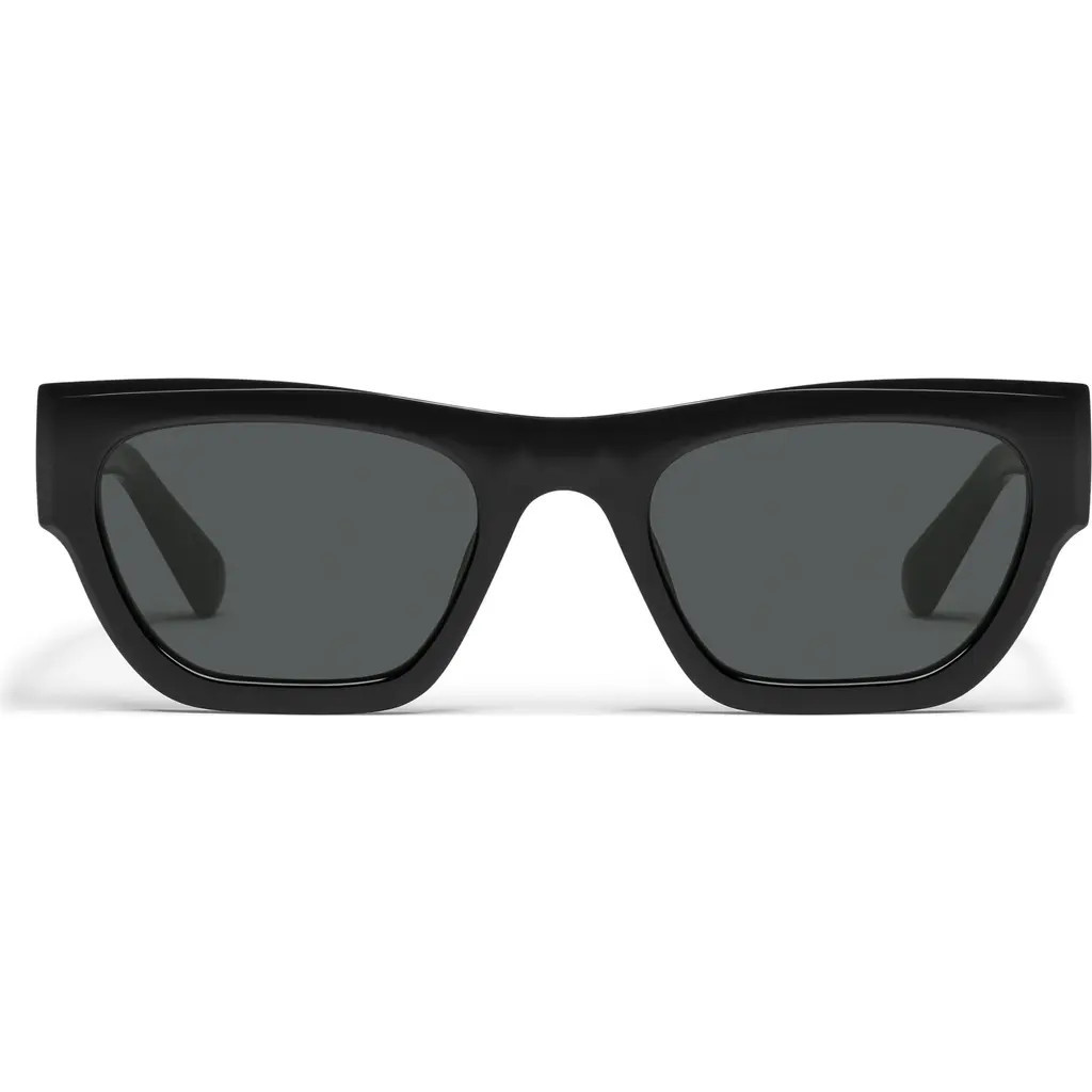 QUAY Nice Try 54mm Square Sunglasses in Black/smoke at Nordstrom | Nordstrom