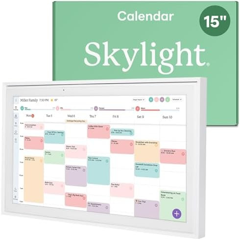 Skylight Calendar: 15-inch Wall Planner Digital Calendar & Chore Chart, Smart Touchscreen Interac... | Amazon (US)