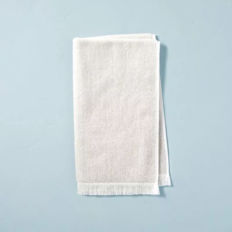 Microstripe Terry Cotton Hand Towel Taupe - Hearth & Hand with Magnolia