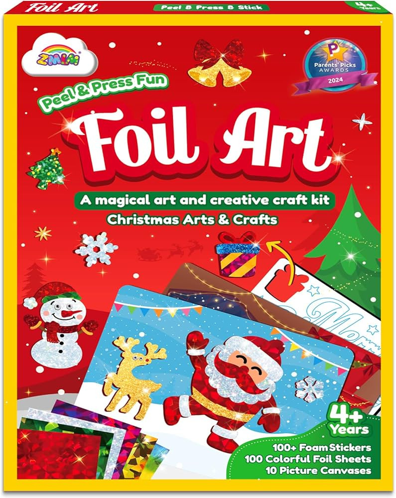 ZMLM Christmas Crafts Gifts for Kids: Foil Art Christmas Holiday Crafts for Kids Stocking Stuffer... | Amazon (US)