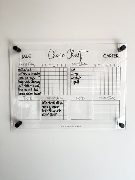 Personalized 2 Children Black Acrylic Chore / Responsibility/ Routine Chart

I think it’s about time to update Carter’s chores 😆

#laundryroom #decor #etsy #canada #LTKunder100

#LTKkids #LTKcanada #LTKhome