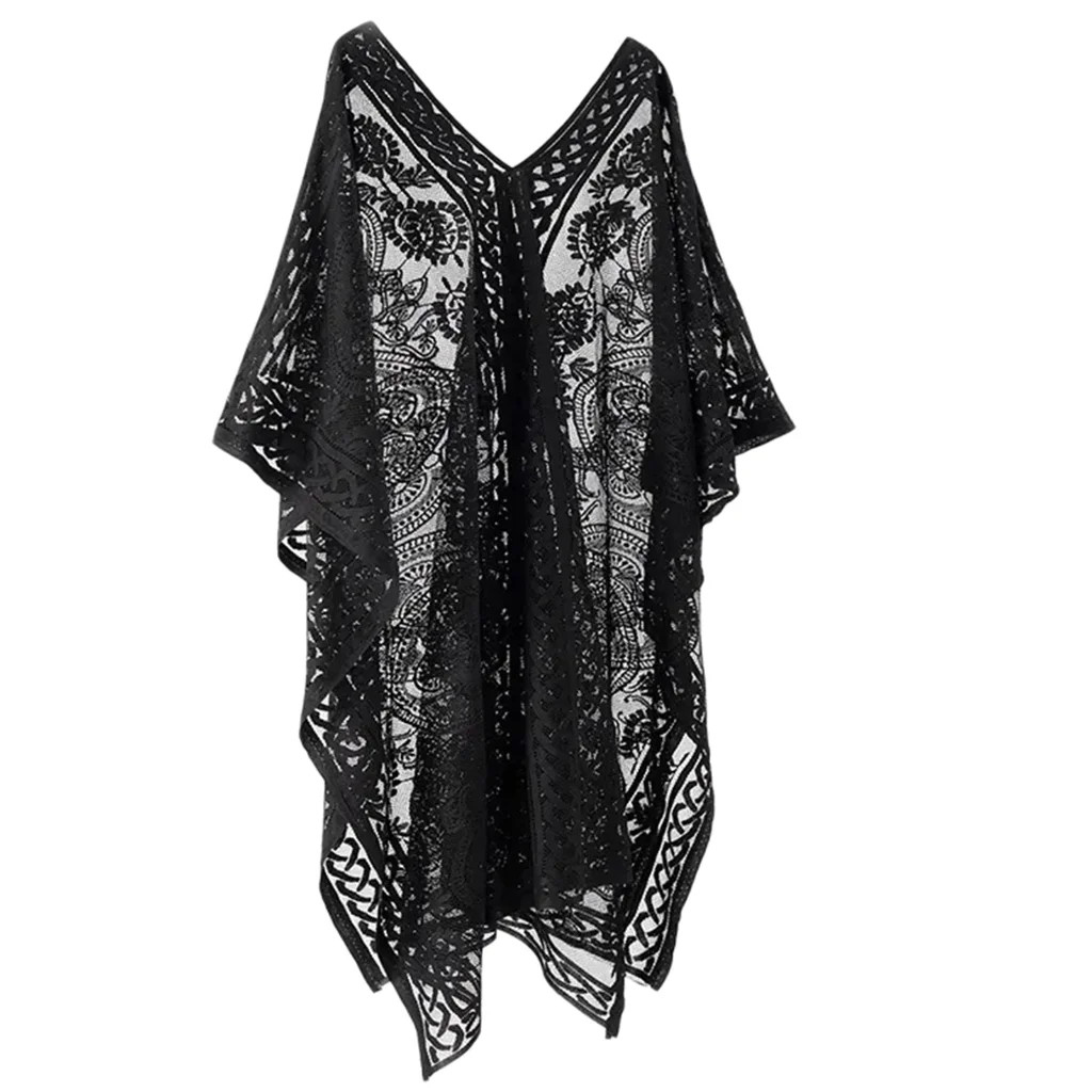 See Through Sheer Swimsuit Coverup for Women Casual Loose Bathing Suit Coverup Ladies Lace Sheer ... | Walmart (US)