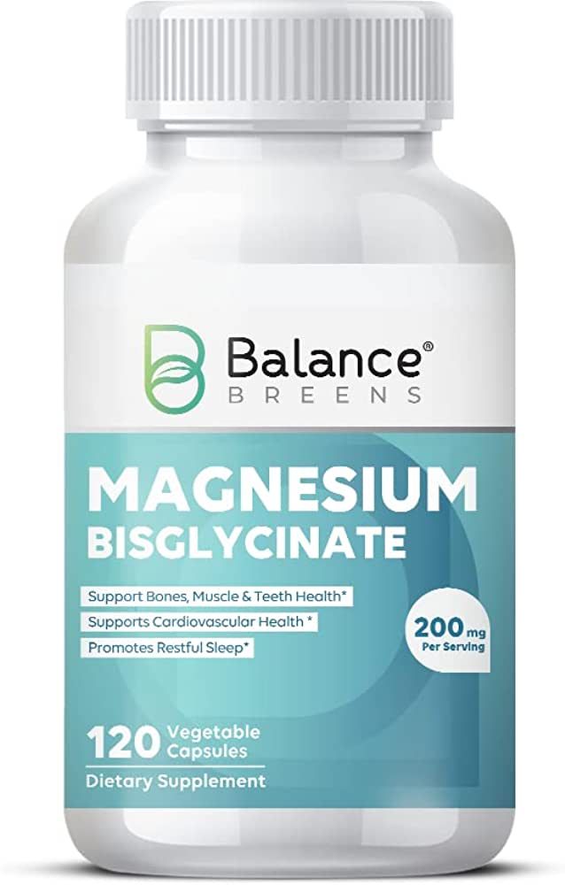 Magnesium Bisglycinate 200mg High Absorption Chelated - 120 Vegan Capsules - Supports Hearth Heal... | Amazon (US)