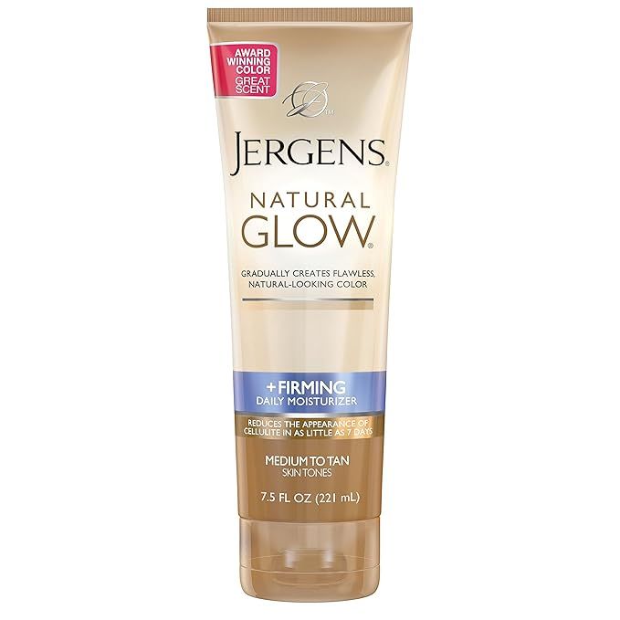 Jergens Natural Glow +FIRMING Self Tanner, Sunless Tanner for Medium to Deep Skin Tone, Anti Cell... | Amazon (US)