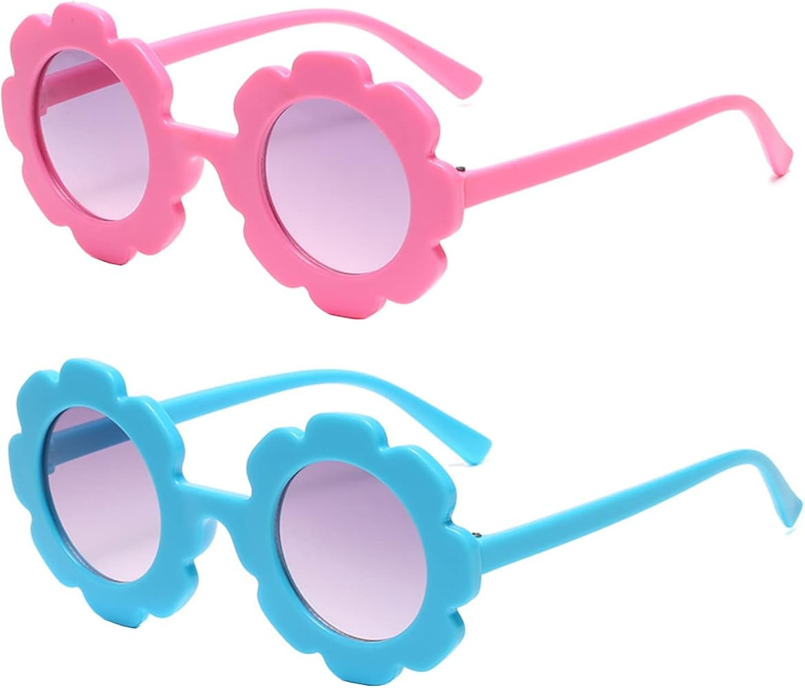 2 Pcs Flower Sunglasses for Kids Cute Daisy Toddler Sunglasses Anti-UV Baby Girl or Boys Suitable fo | Amazon (US)
