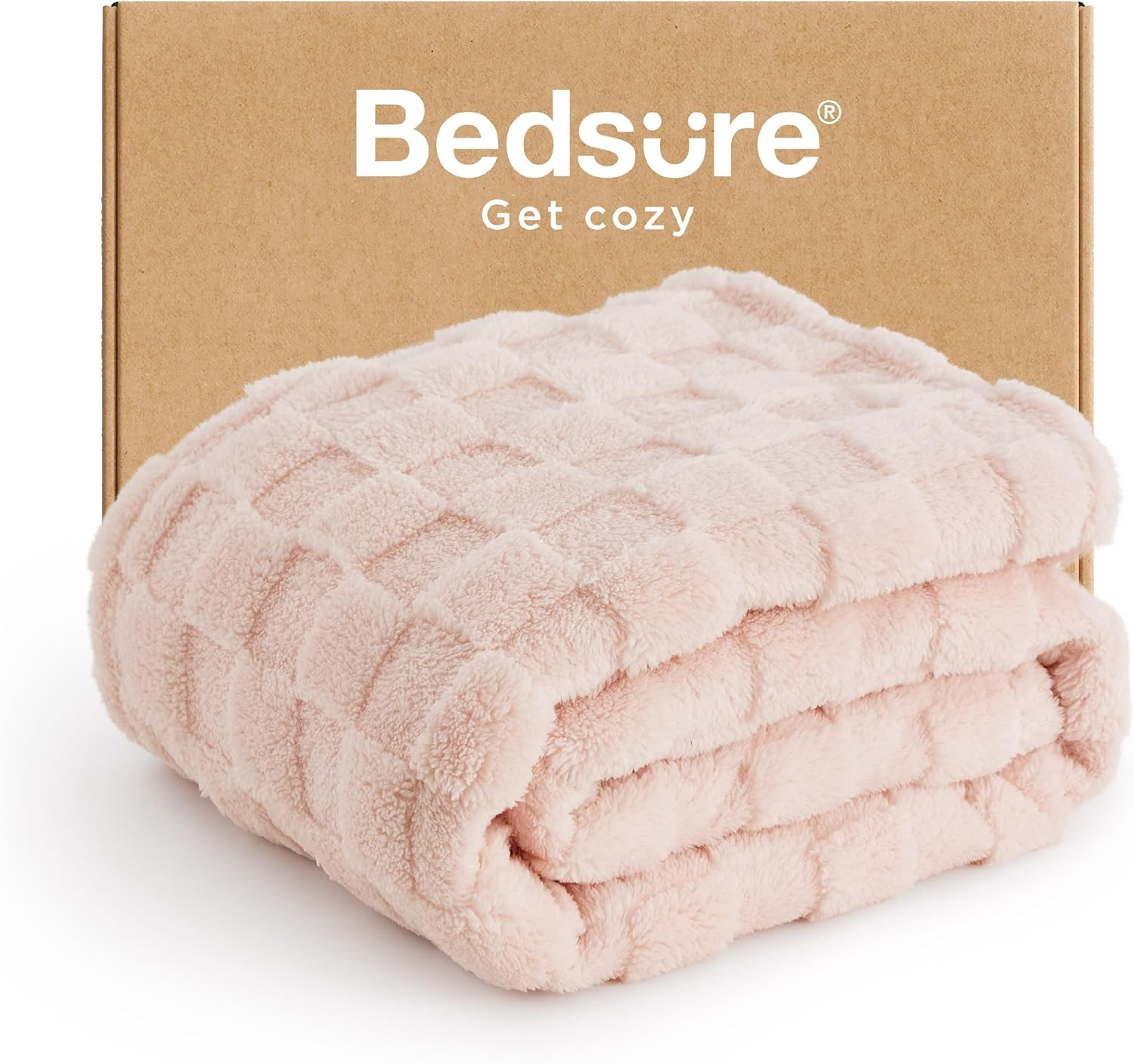 Bedsure GentleSoft Pink Throw Blanket for Couch - Checkered Fleece Blankets Gifts for Women Men G... | Amazon (US)