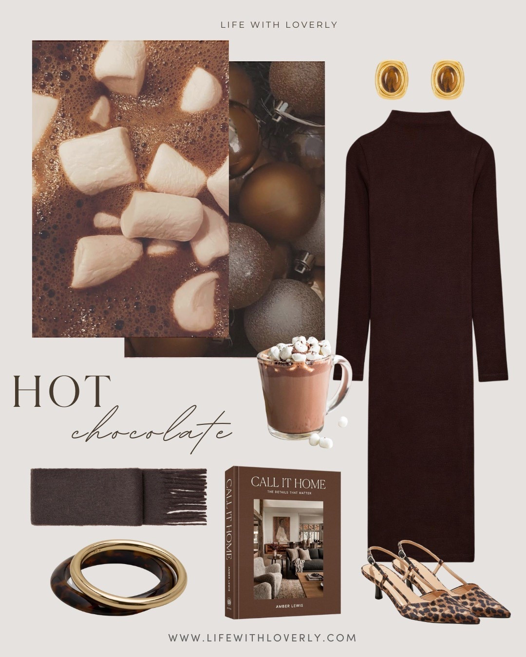 Cozy, comforting, and classic ☕️
This hot chocolate–inspired mood is all about warm browns, soft textures, and elevated everyday pieces that make staying in feel special. Saving this one for cozy season 🤍

Life with Loverly, hot chocolate mood board, chocolate brown aesthetic, Christmas brown palette fashion 

#LTKSeasonal #LTKHoliday #LTKFindsUnder100
