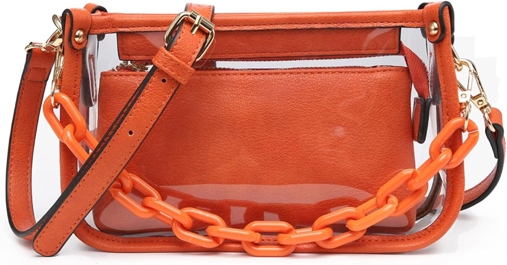 Jessica Vegan Clear Bag for Women Stadium Approved Crossbody Purses for Concerts Sports Events | Amazon (US)