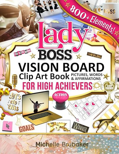 Lady Boss Vision Board Clip Art Book for High Achievers Pictures Words & Affirmations: For Women,... | Amazon (US)