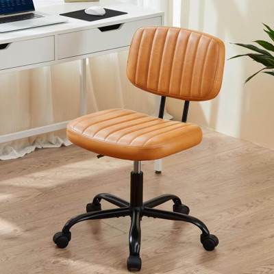 Lyngins Modern 360 Rolling Home Office Computer Desk Chair,Adjustable Swivel Accent Chair for Office,Study,Vanity Roomm,Orange | Target