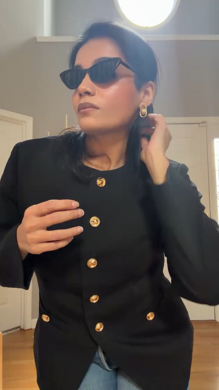 “Dressed like I have somewhere important to be
 (even if I don’t).”

Effortless jacket with gold details. Yes please!my favorite Jeans ever. 

Shop the fit on my LTK page. Comment “Jacket” for links.