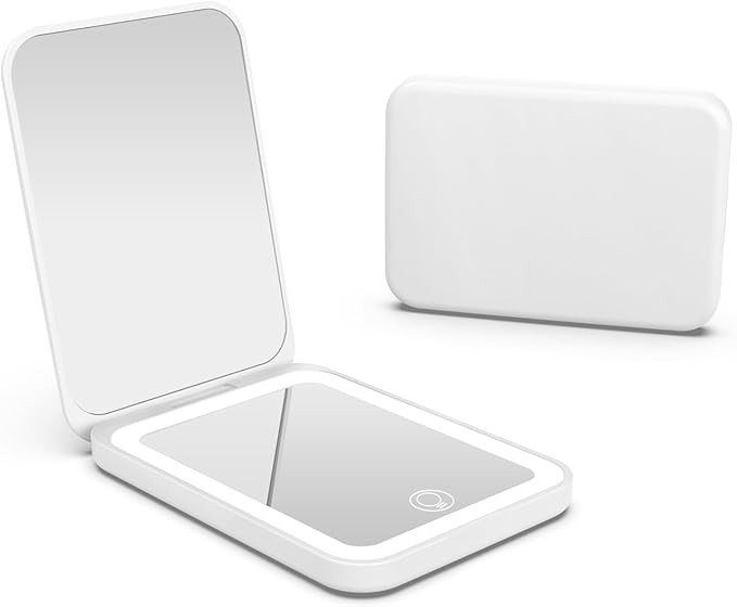 Kintion 2025 Pocket Mirror, Rechargeable Dimmable 3 Color Lighting 1X/3X LED Compact Travel Makeu... | Amazon (US)