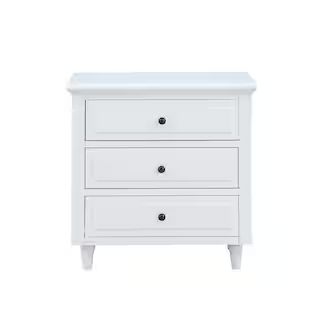 White 3-Drawer Nightstand Storage Wood Cabinet S286783AAK | The Home Depot