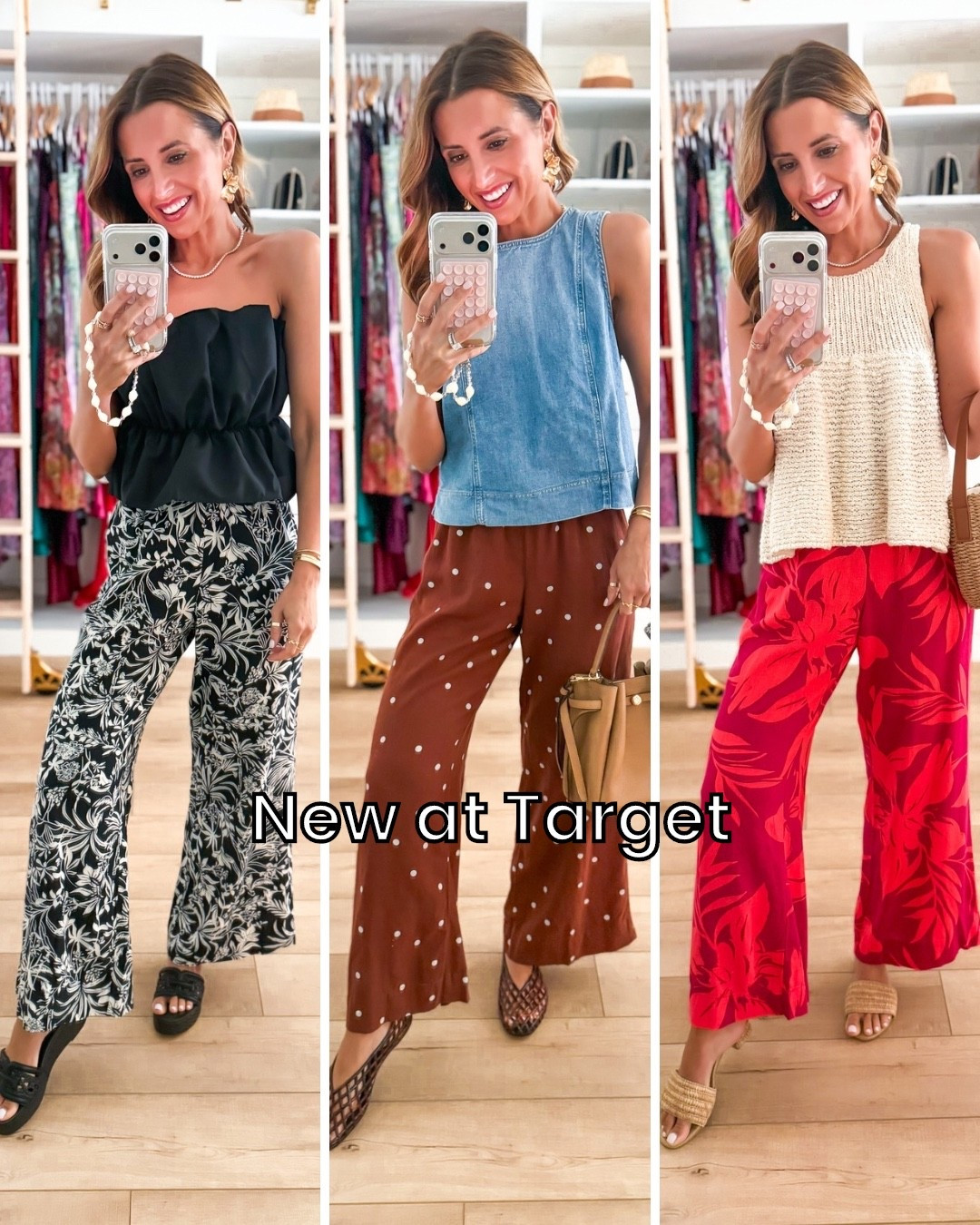 New at Target! Summer outfit. Elevated casual outfit. Mom outfit. Business casual outfit. Vacation outfit. I love these linen-blend wide leg pants + length options! Wearing XS short - runs big so size down! I added a stretchy belt to the top of the waist band to cinch it in. XS in ruffled top. I went up half a size in wedges. 

#LTKootd #LTKPetite #LTKTravel