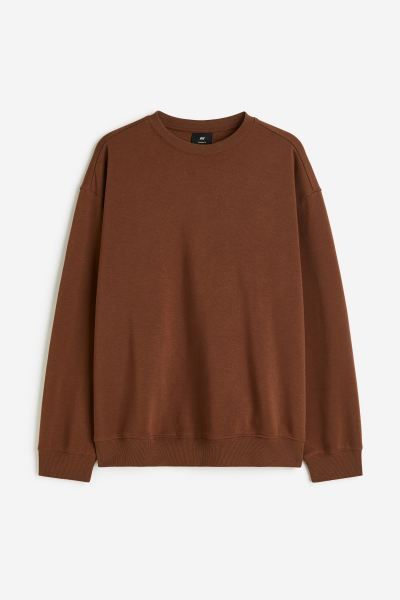 Loose Fit Sweatshirt - Brown - Men | H&M US | H&M (US + CA)