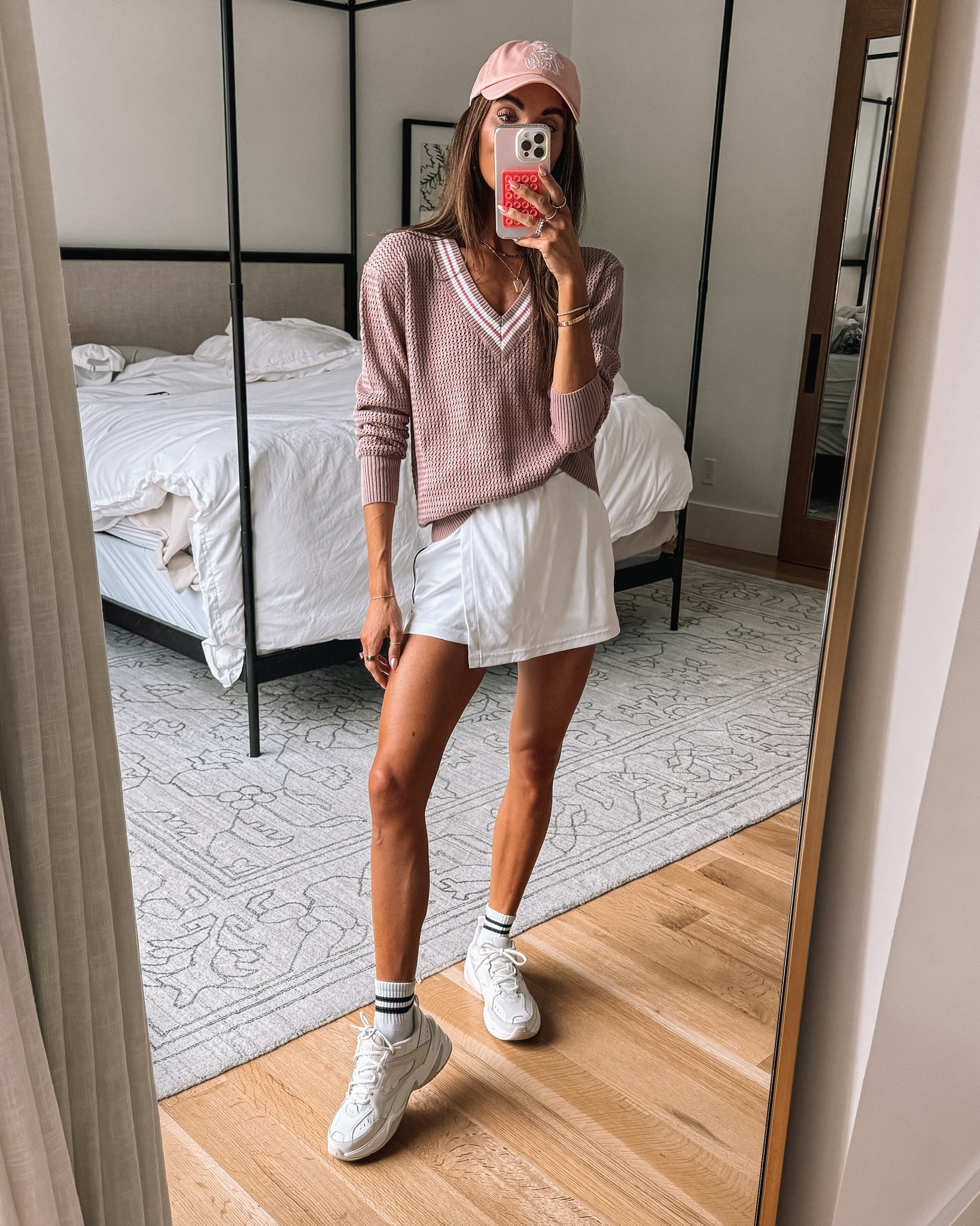 color combo of my dreams!💗 the most comfortable skort + prettiest mesh sweater! 🙌🏻

#LTKStyleTip