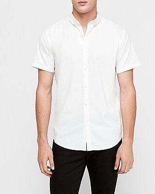 Slim Button-Down Wrinkle Resistant Performance Dress Shirt White Men's XL | Express