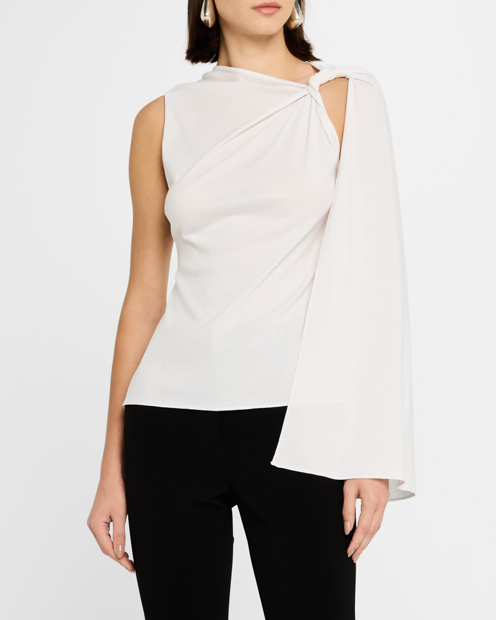 Rosetta Getty Twisted Cape Cotton Top | Neiman Marcus