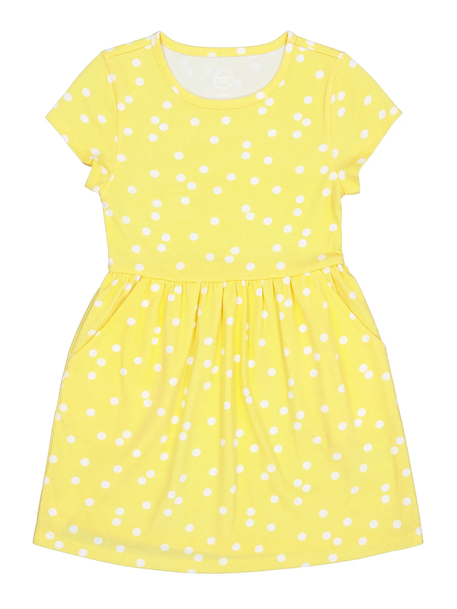 Wonder Nation Girls Short Sleeve Play Dress, Sizes 4-18 & Plus | Walmart (US)