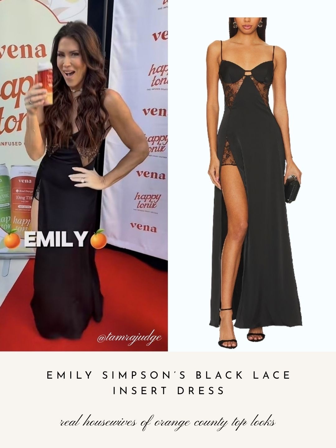 Emily Simpson’s Black Lace Insert Dress 📸 = @tamrajudge