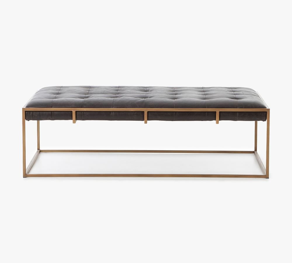 Ford Rectangular Leather Coffee Table | Pottery Barn (US)