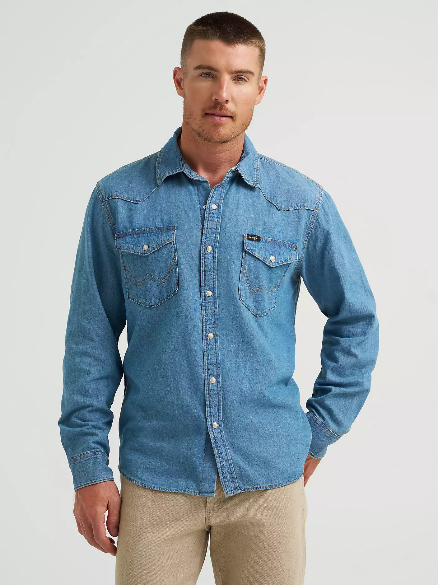 Men's Iconic Cowboy Wash Denim Shirt | Wrangler