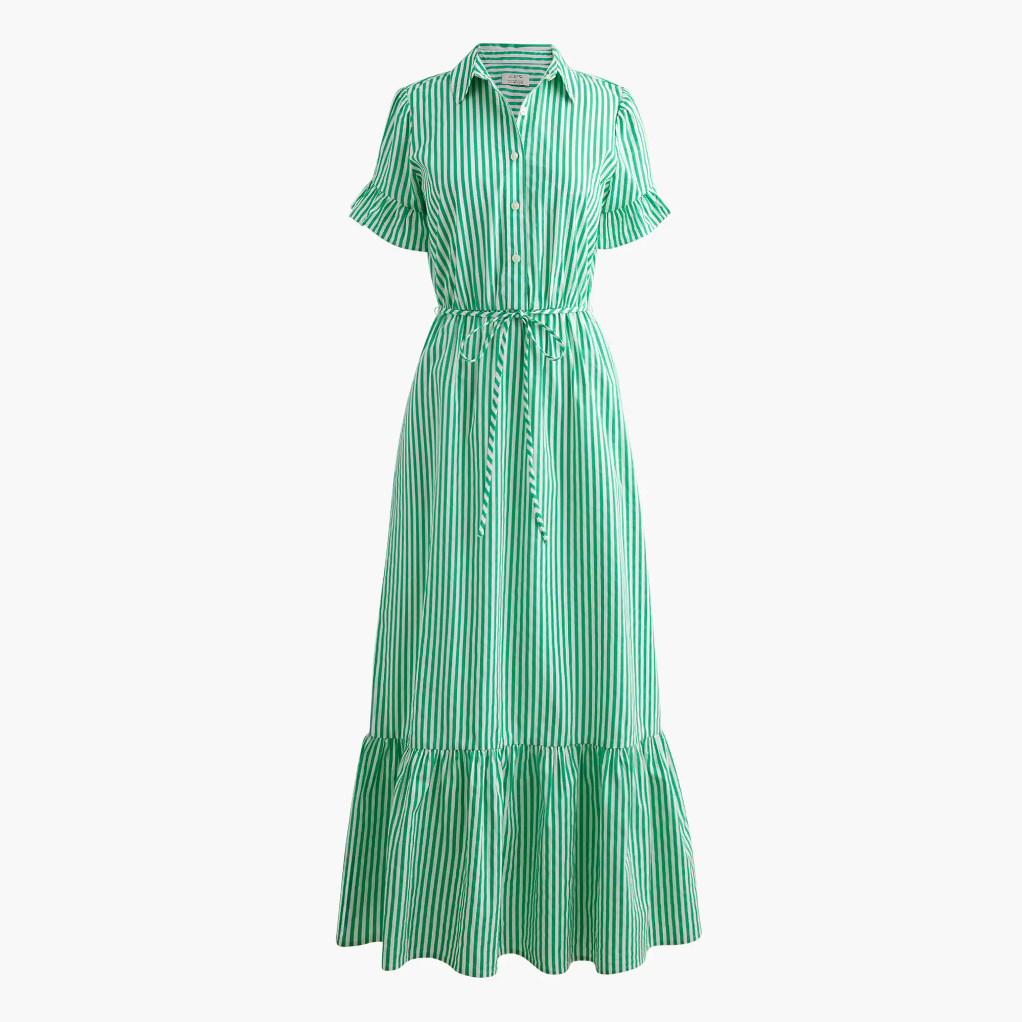 Striped ruffle-sleeve shirtdress | J.Crew Factory