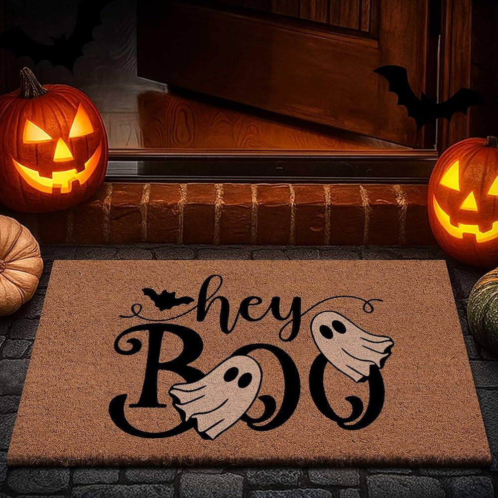 Lanpn Halloween Welcome Natural Coir Door Mat, Ghost Coco Front Door Outdoor Doormat Outside Entr... | Amazon (US)