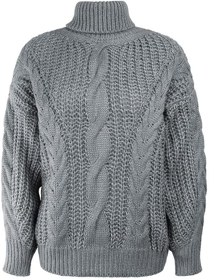 UODSVP Women's Pullover Sweaters Long Sleeve Chunky Turtleneck Knit Sweater Winter Autumn Sweater... | Amazon (US)