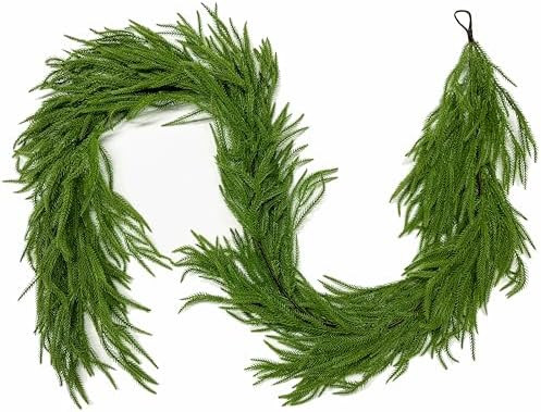Christmas Garlands Norfolk Pine Garland Real Touch Artificial Faux Greenery Garland for Holiday T... | Amazon (US)