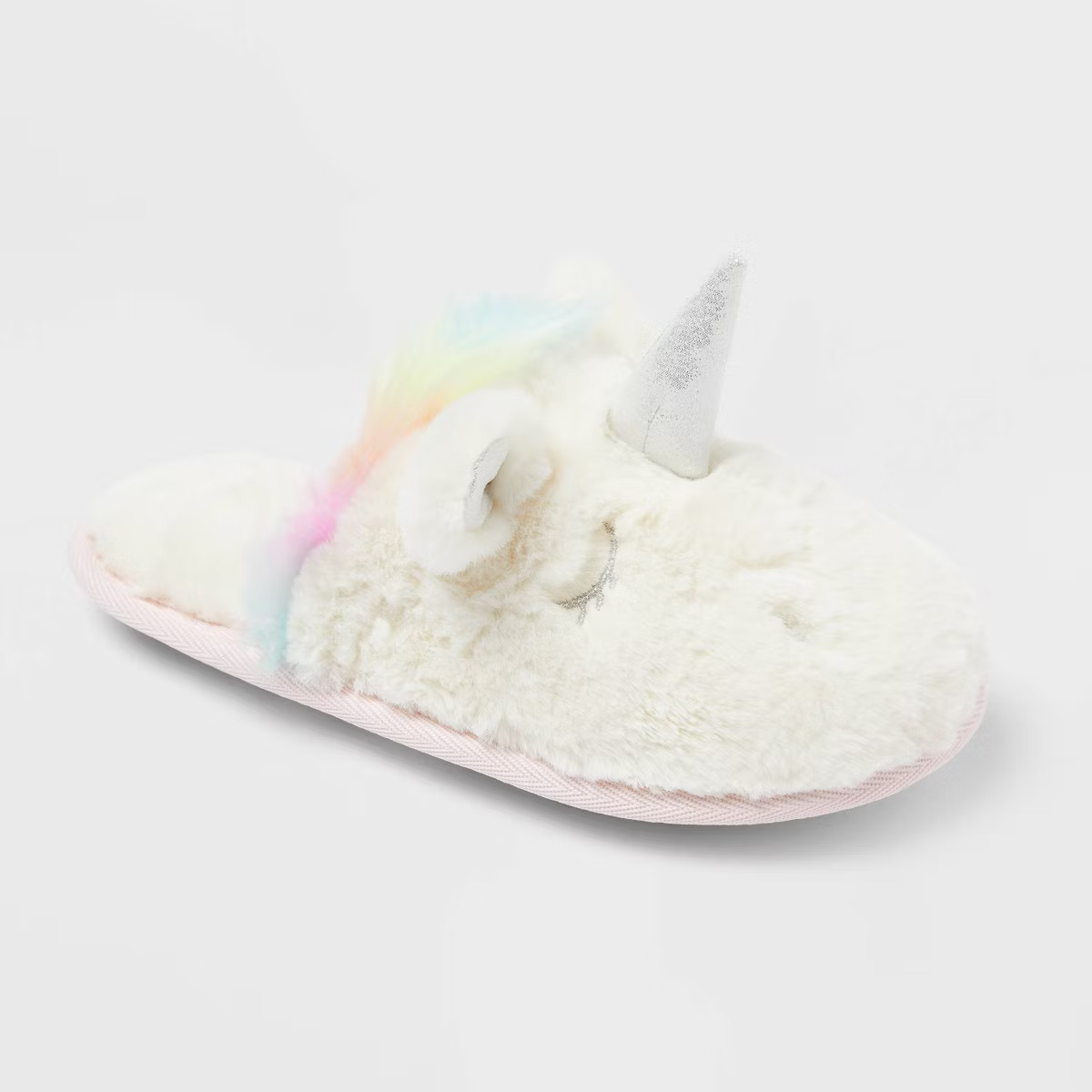 Kids Unicorn Scuff Slipper - Cat & Jack™ Ivory | Target