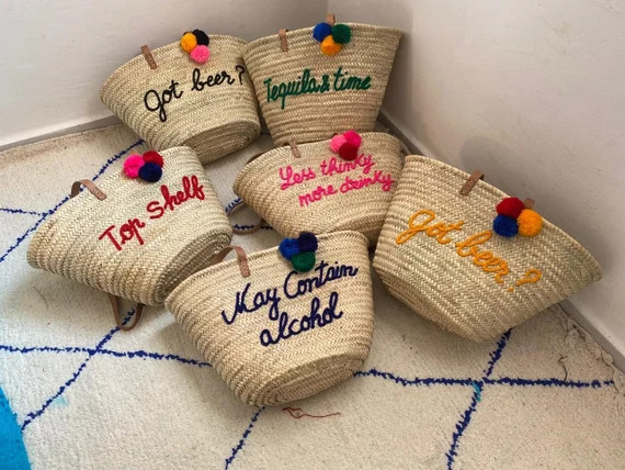 Personalized Straw Moroccan Basketbridal Shower | Etsy | Etsy (US)