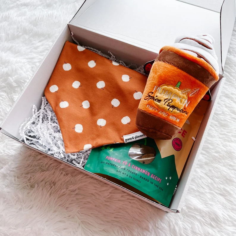 Fall Dog Box, No Subscription Dog Box, Choose Your Bandana, Autumn Dog Bandana, Pumpkin Spice Lat... | Etsy (US)