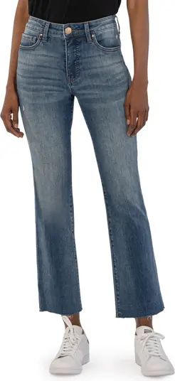 Kelsey Fab Ab Raw Hem High Waist Ankle Flare Jeans | Nordstrom