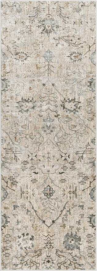 Octavia Moroccan Farmhouse Bedroom Hallway Entryway Runner Rug with Tassles - Bohemian Neutral St... | Amazon (US)