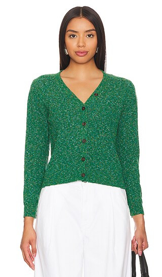 Blake Shrunken Cardigan in Evergreen | Revolve Clothing (Global)