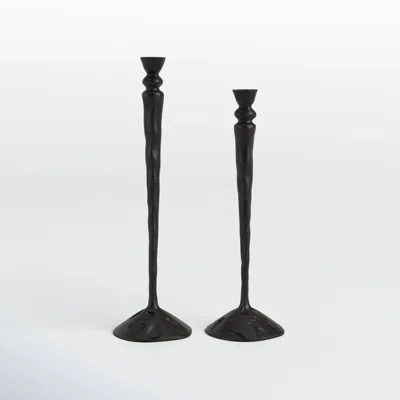 Eyers 2 Piece Tall Metal Tabletop Candlestick Set | Wayfair North America