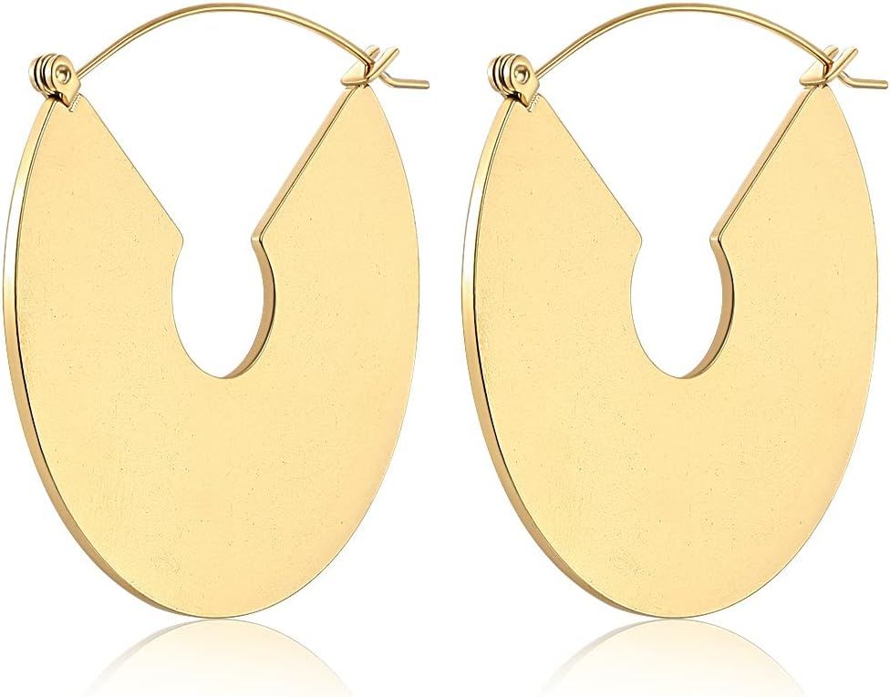 18K Gold Plated Tribal Bohemian Round Disc Earrings for Women Coin Dangling Drop Boho Jewelry | Amazon (US)