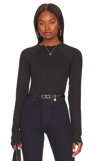 Wide Eyed Mock Neck Top in Black | Revolve Clothing (Global)