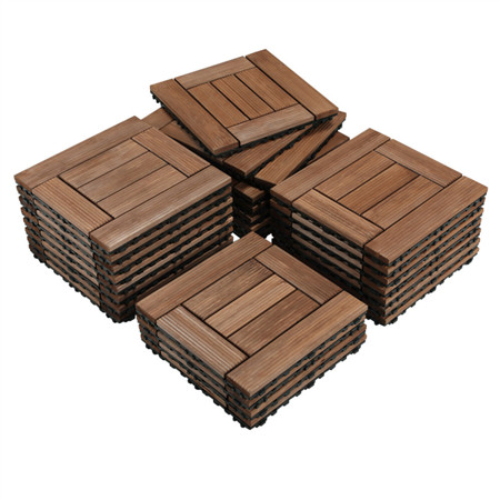 Topeakmart 27pcs Interlocking Wooden Floor Tiles for Outdoor & Indoor Use Patio Garden Deck Poolside | Walmart (US)