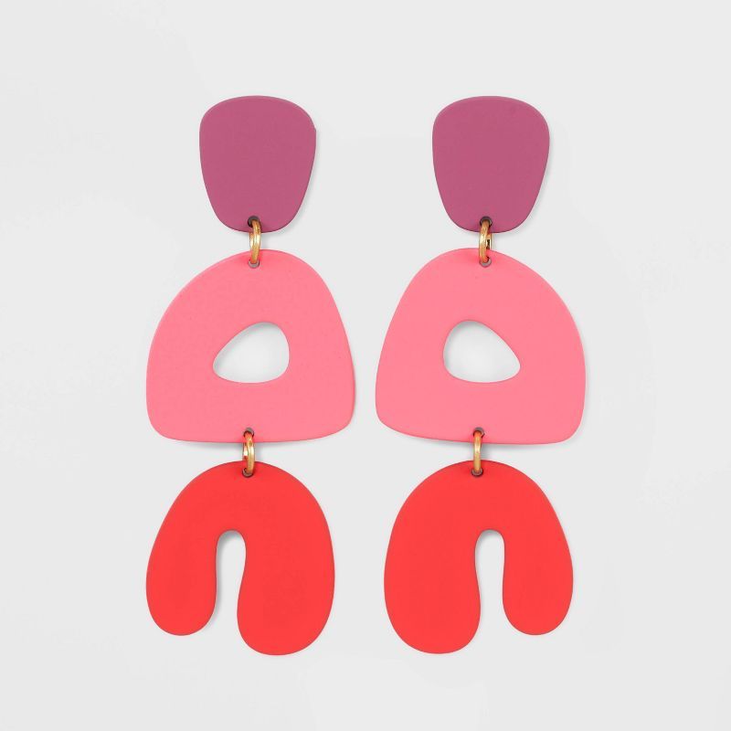 Abstract Geometric Post Drop Earrings - Universal Thread™ | Target