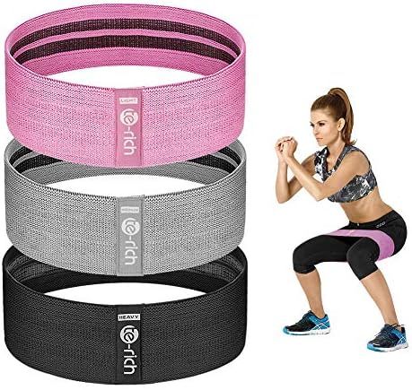 Te-Rich Resistance Bands for Legs and Butt, Fabric Workout Loop Bands, Set of 3 | Amazon (US)