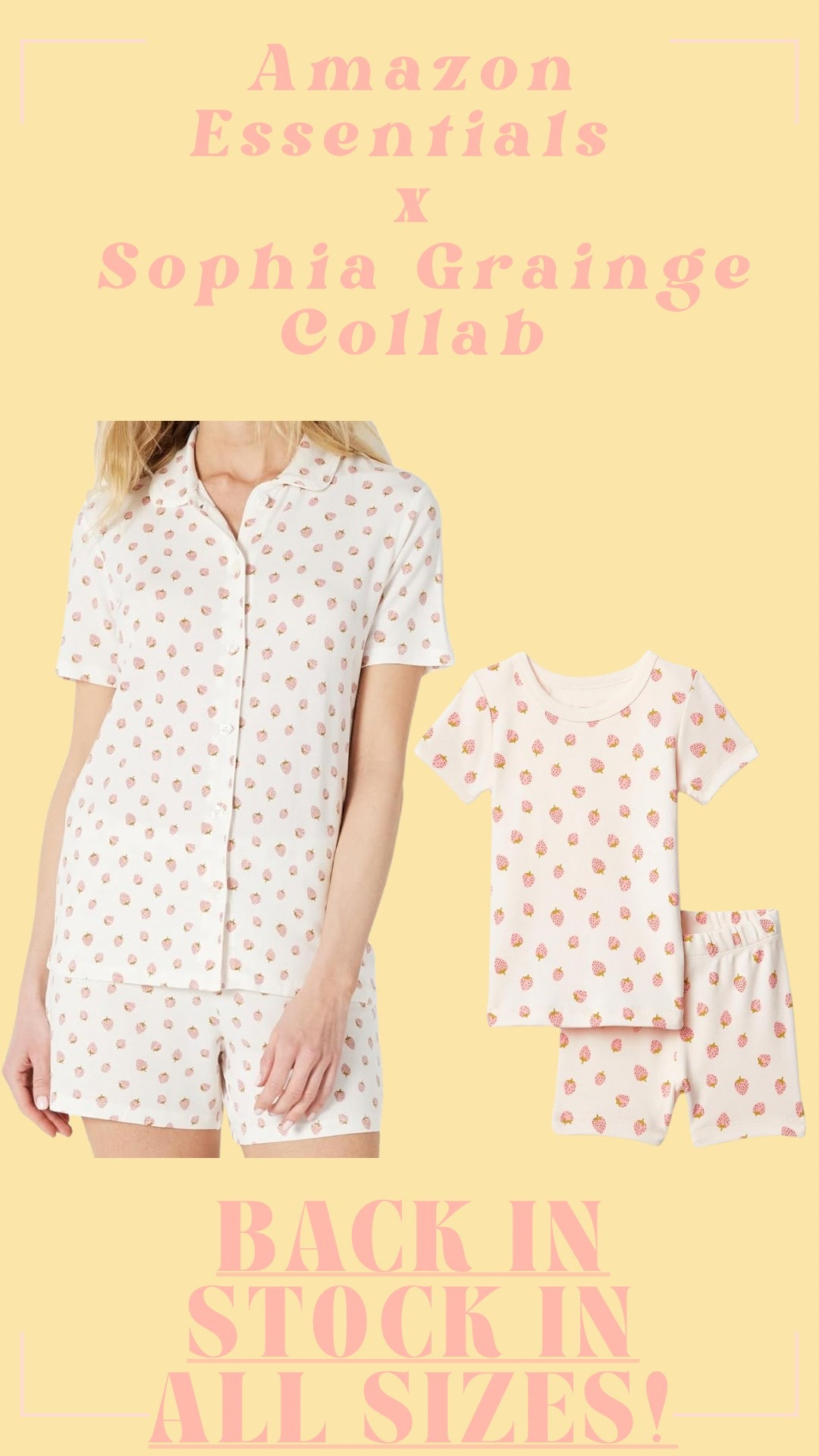 Amazon Essentials X Sophia Grainge collaboration- mommy and me pajamas 🍓

BACK IN STOCK IN ALL SIZES! RUN AND GO GRAB YOURS TODAY. 

They are SO soft and comfortable- you won’t regret it! 

#LTKKids #LTKBump #LTKBaby