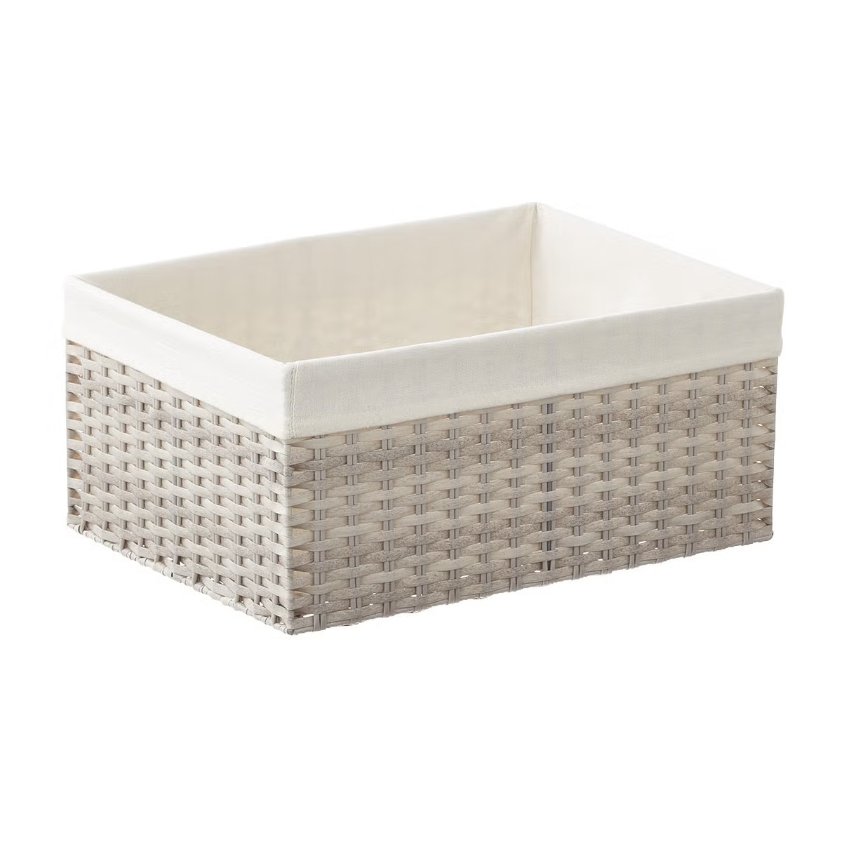 The Container Store Large Montauk Rectangular Bin Light Grey | The Container Store