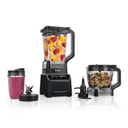 Ninja Grand Kitchen System 72-Oz Blender, 4 Presets, Smoothie, Chop, Dough, 3 Speeds, 1200W, KS500WMBK Black | Walmart (US)