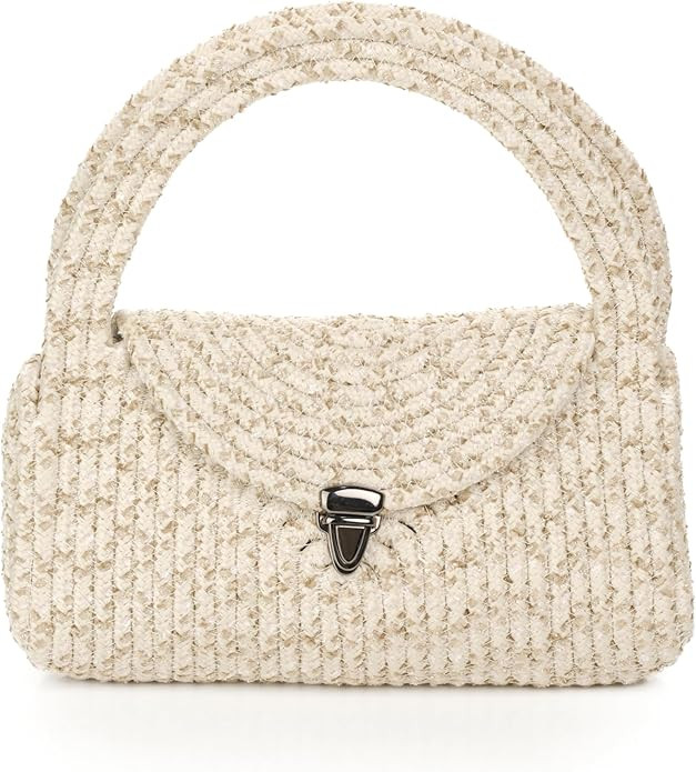 Straw Clutch Purse for Women, Small Summer Jute Handbag, Beachy Vacation Raffia Bag, Woven Resort... | Amazon (US)