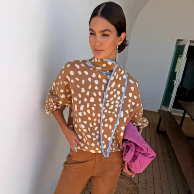 Tan Deer Scarf Jumper | Never Fully Dressed US
